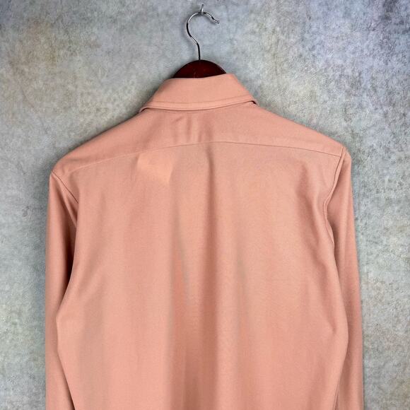 VTG 80s Van Heusen Button Up Shirt Sz L Tan VanKnit Plain Army Military - Picture 8 of 8